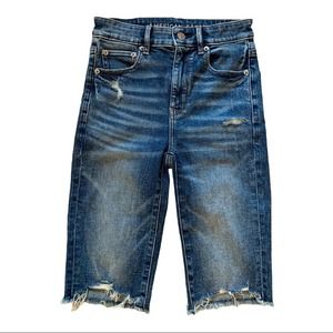 American Eagle Outfitters AEO Women's Jean Shorts Bermuda Size 0 Super Stretch